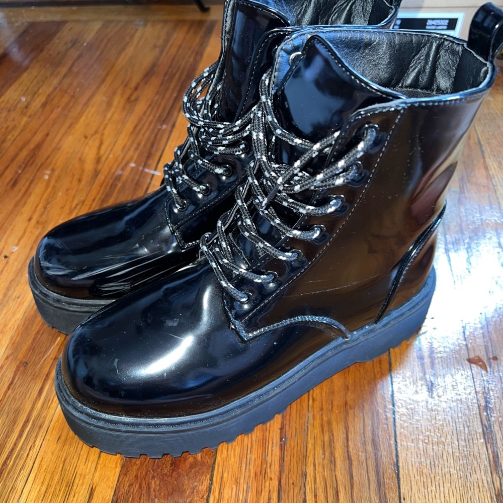 Black combat boots